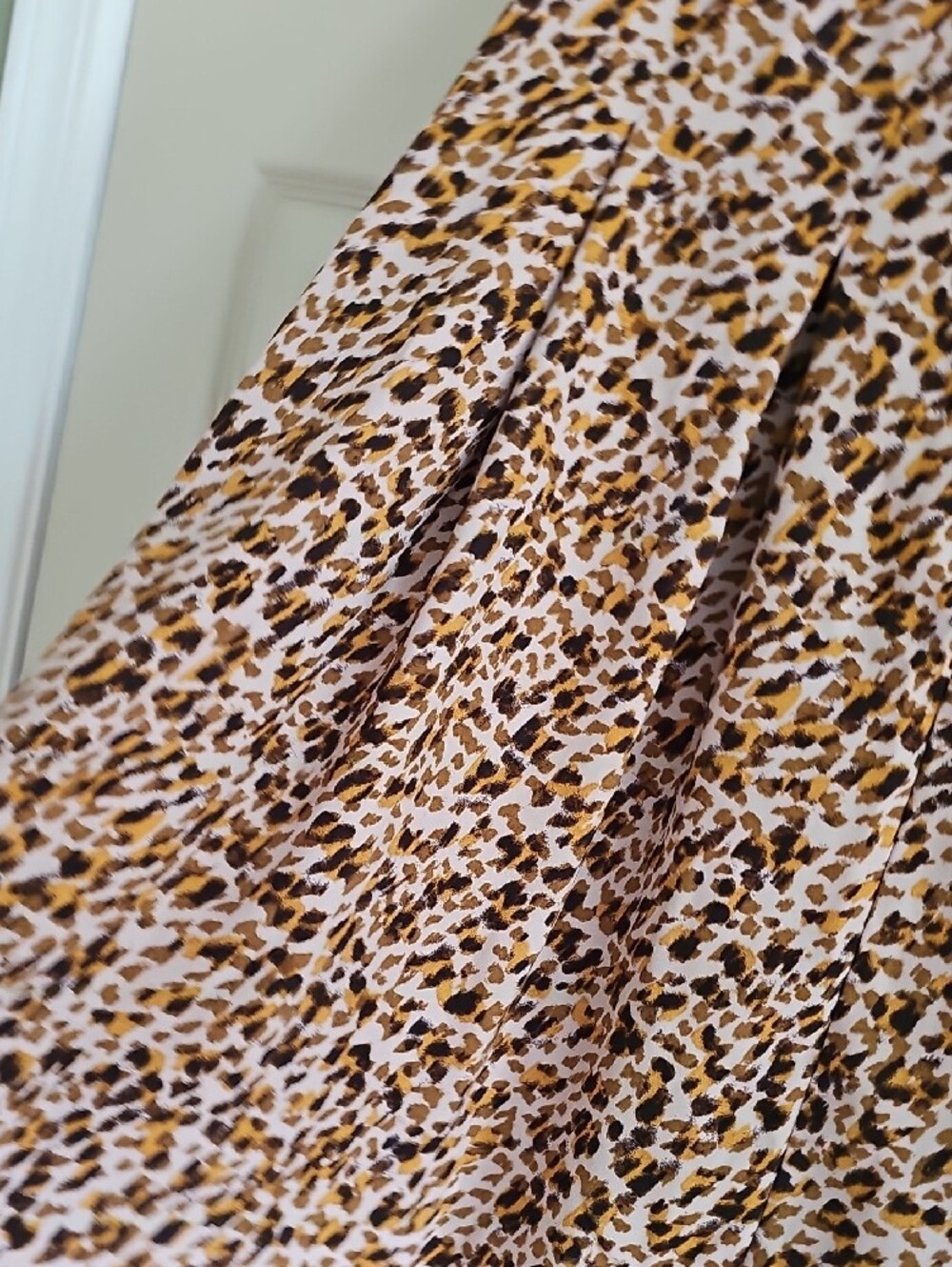 Ann Taylor Leopard-Print A-Line Midi Skirt in Brown and Cream - Picture 5 of 8